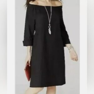 J Jill XL PETITE Black 3/4 Sleeve Dress